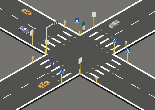 Intelligent Pedestrian Zebra Crossing Lights,Traffic Warning Light